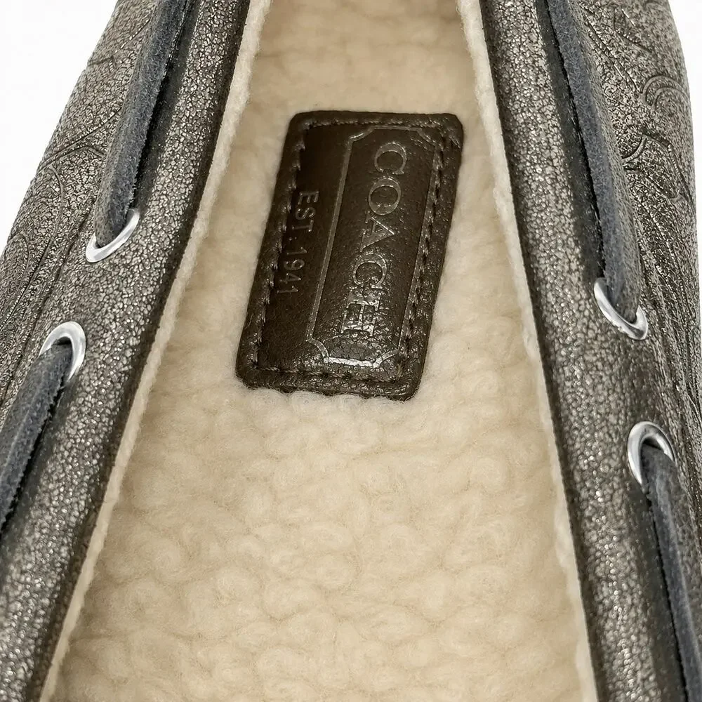 Coach Antonia Metallic Signature Leather Moccasins – Women's US 11 / EU 43